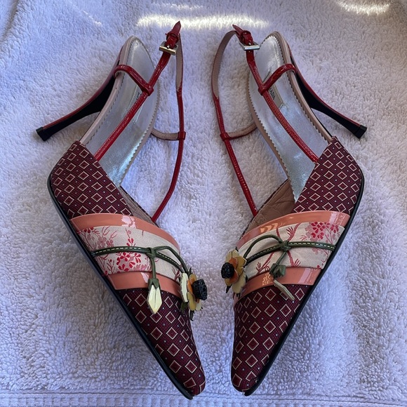 PRADA FLORAL SLINGBACK HEELS - Picture 6 of 16